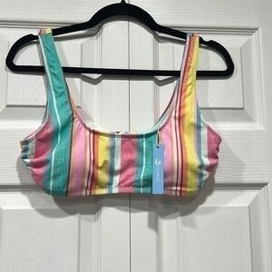 🔴NWT Cupshe Soleil Stripe Bralette Bikini Top